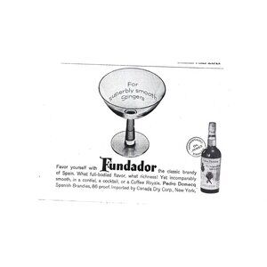 Fundador Brandy Spain Advertisement 1960s Vintage Print Ad